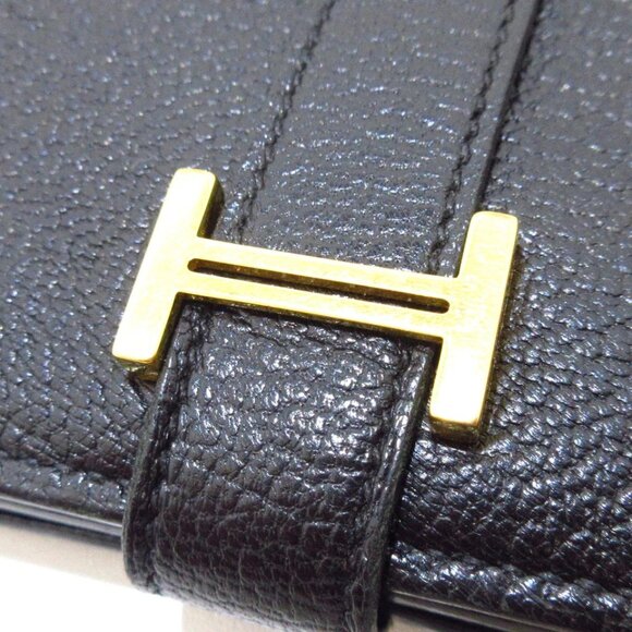 HERMES Bearn Souffle - Black Chevre Square P Long Wallet 788-081625 - Picture 7 of 11